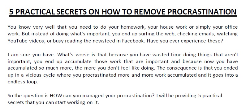 Procrastination Report